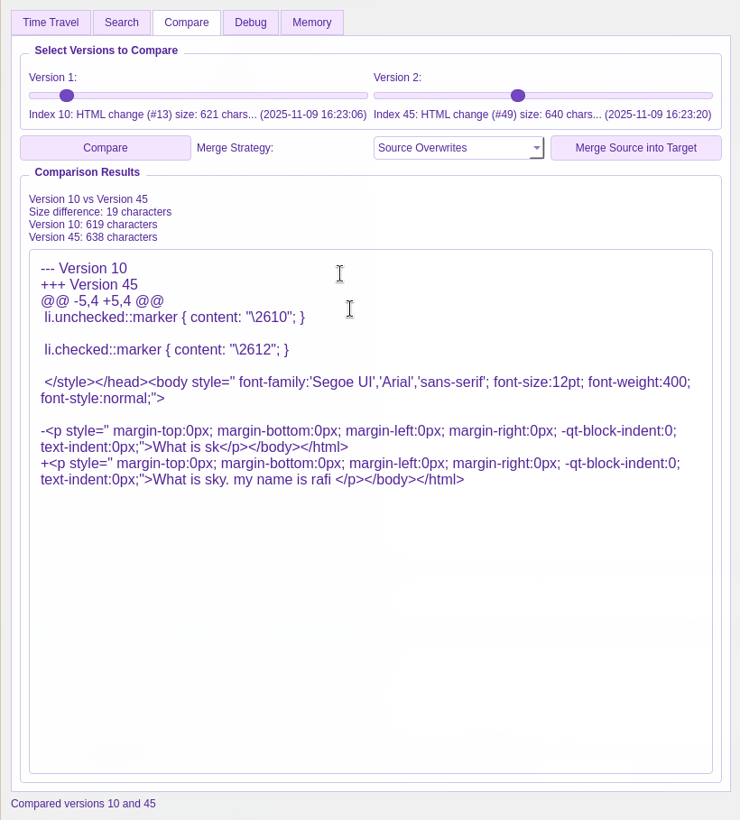Compare Different Times